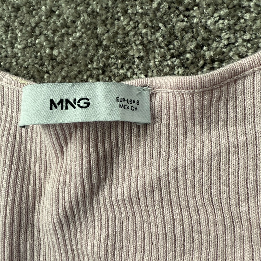 Mango Soft Pink Ribbed Top - Picture 3 of 3